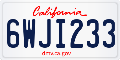 CA license plate 6WJI233