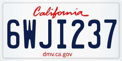 CA license plate 6WJI237