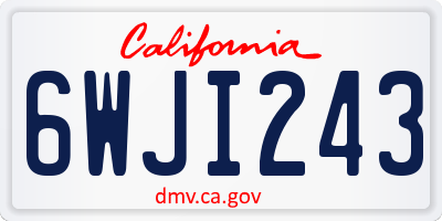 CA license plate 6WJI243