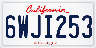 CA license plate 6WJI253