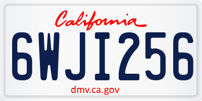 CA license plate 6WJI256