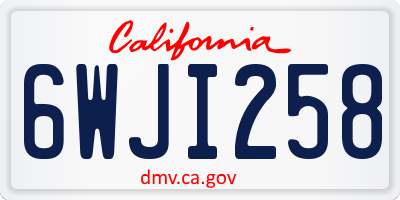 CA license plate 6WJI258