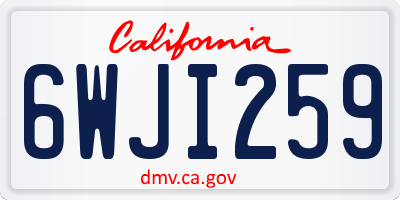 CA license plate 6WJI259