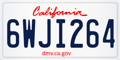 CA license plate 6WJI264