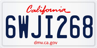 CA license plate 6WJI268