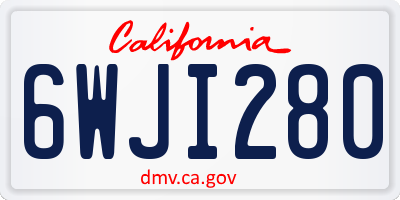 CA license plate 6WJI280
