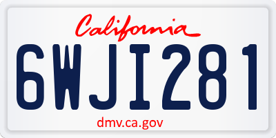 CA license plate 6WJI281