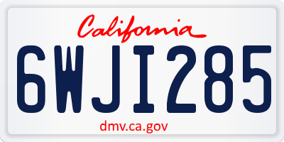 CA license plate 6WJI285