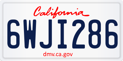 CA license plate 6WJI286
