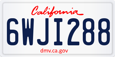 CA license plate 6WJI288