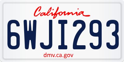 CA license plate 6WJI293
