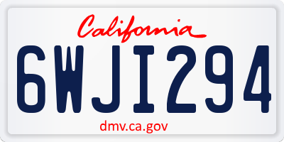 CA license plate 6WJI294