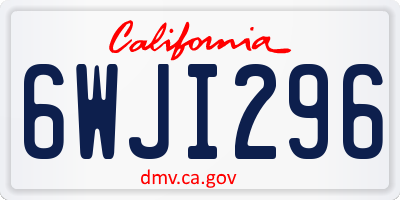 CA license plate 6WJI296