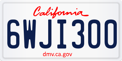 CA license plate 6WJI300