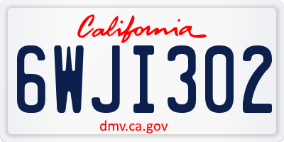 CA license plate 6WJI302