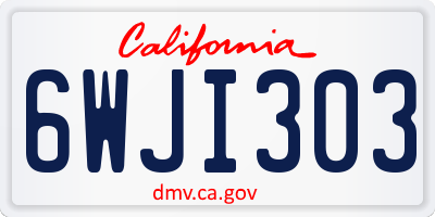 CA license plate 6WJI303