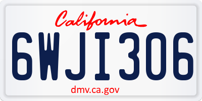 CA license plate 6WJI306
