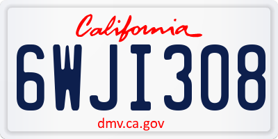CA license plate 6WJI308