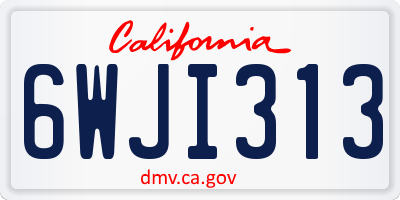 CA license plate 6WJI313