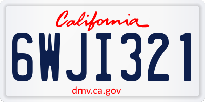 CA license plate 6WJI321