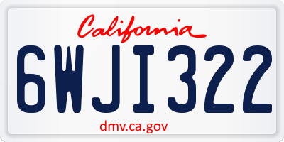 CA license plate 6WJI322