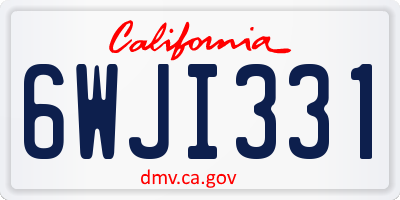 CA license plate 6WJI331