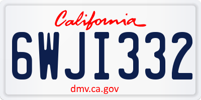 CA license plate 6WJI332