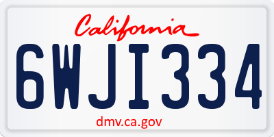 CA license plate 6WJI334
