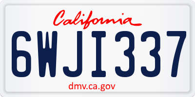 CA license plate 6WJI337
