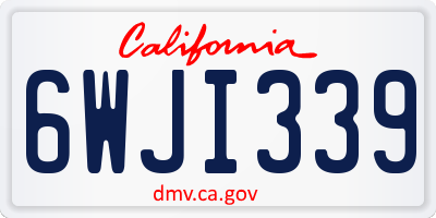 CA license plate 6WJI339