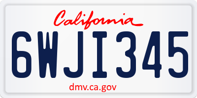 CA license plate 6WJI345