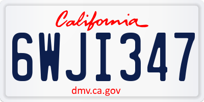 CA license plate 6WJI347