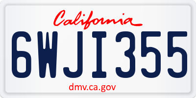 CA license plate 6WJI355