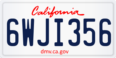 CA license plate 6WJI356