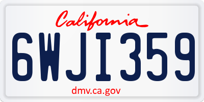 CA license plate 6WJI359