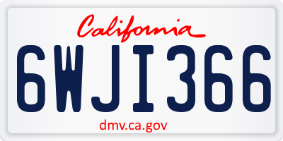 CA license plate 6WJI366