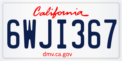 CA license plate 6WJI367