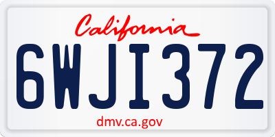 CA license plate 6WJI372