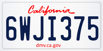 CA license plate 6WJI375