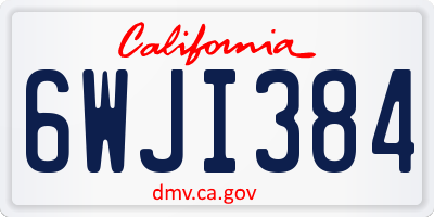 CA license plate 6WJI384