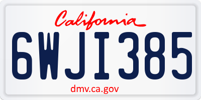 CA license plate 6WJI385