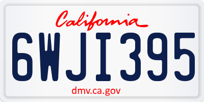 CA license plate 6WJI395