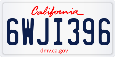 CA license plate 6WJI396