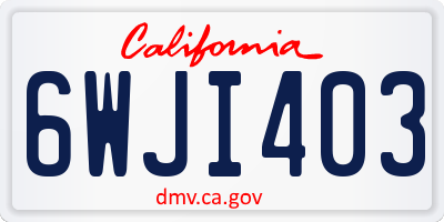 CA license plate 6WJI403