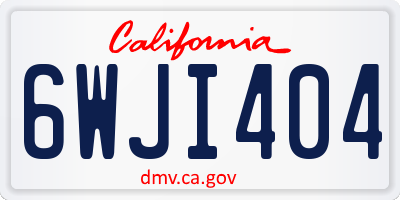 CA license plate 6WJI404