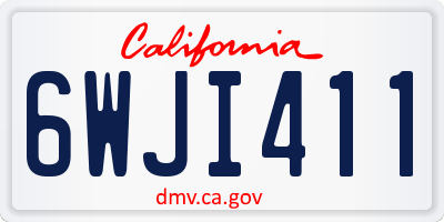 CA license plate 6WJI411