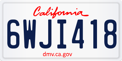 CA license plate 6WJI418