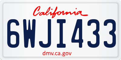 CA license plate 6WJI433