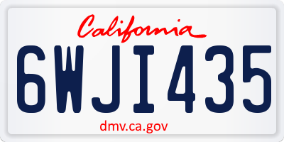 CA license plate 6WJI435