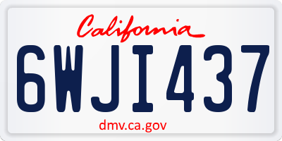 CA license plate 6WJI437